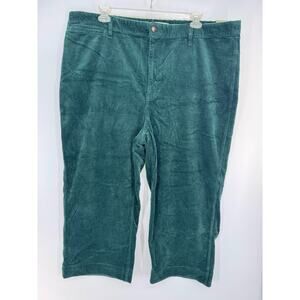 Madewell Womens Slim-Fit Corduroy High Rise  Pants Single Button Size W37 Green